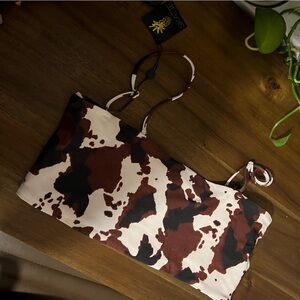 Skatie Swim Dallas Cow Print Annie Top